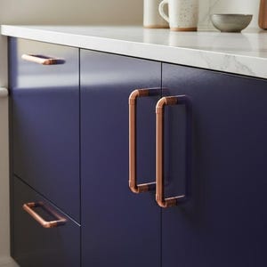 Modern Copper Cabinet Handle 12mm Diameter: Handmade Kitchen Door Pull