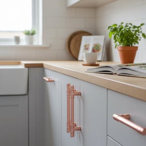 Handmade Copper Cabinet Handles UK – Pure Rustic Kitchen & Drawer Pulls, Industrial Home Hardware