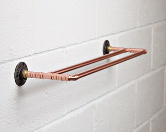 Industrial Chic Copper Towel Rail Towel Rack Towel Bar Etsy
