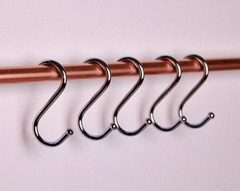 Polished Chrome S Hooks: Kitchen Utensil Hanging Hooks