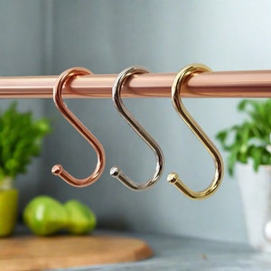 Utensil S Hooks | Pot And Pan Hooks | Kitchen Hooks | Brass Hooks | Copper S Hooks | Pan Rack Hooks | Pot Hooks