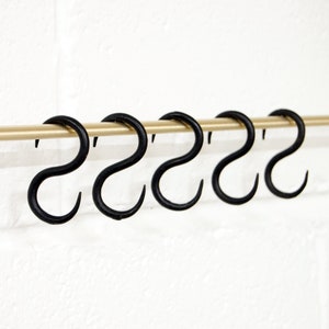 Black Or Antique Iron 'S' Shape Hand Forged Utensil Hooks | Black Kitchen Utensil Hook | Antique Iron S Hook