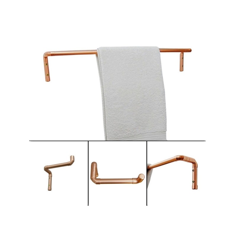 Copper Toilet Roll Holder & Towel Rail Set Etsy