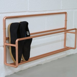 An der Wand befestigtes Kupfer-Schuhregal | Wand Schuhregal | Schuhregal | Space Saver Schuhregal | Schuhputzkasten