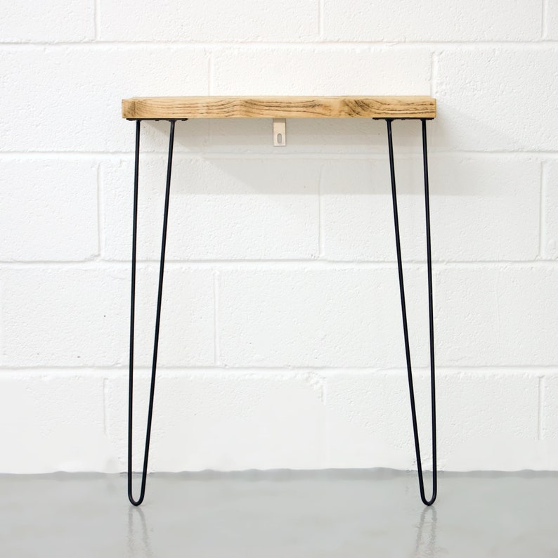 Narrow Console Table With Hairpin Legs Wooden Rustic Hallway Etsy