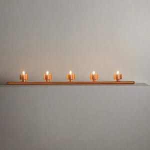 Handcrafted Copper Table Candle Centerpiece: Modern Tea Light Holder