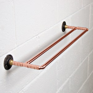 Industrial Chic Copper Towel Rail: Handmade Bathroom Rack