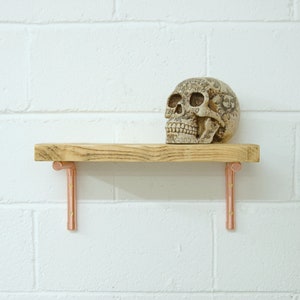 Handcrafted Copper Pipe Shelf Brackets, Copper Brackets For Home Shelving