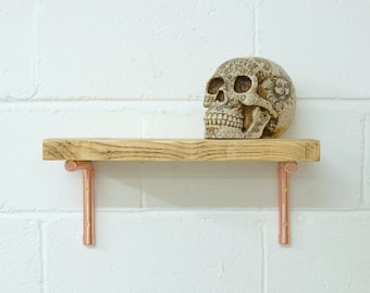 Copper Pipe Shelf Brackets, Modern Minimalist Shelving