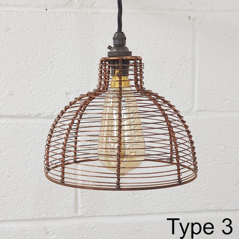 Bell Cage Retro Pendant Hanging Light Shade | Bird Cage Light Shade | Metal Wire Light Shade
