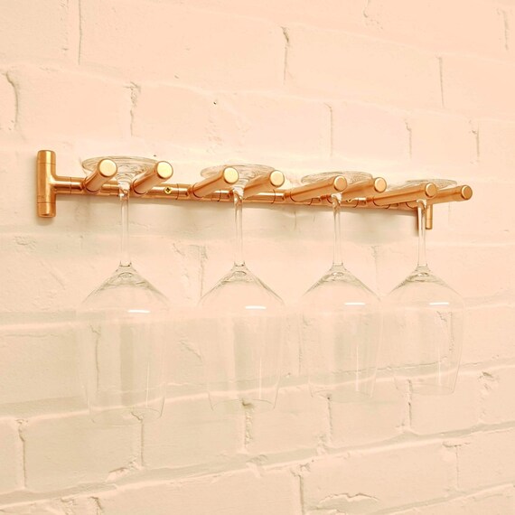 Copper Wine Glass Rack Holder Wall Mounted Wine Glass Rack