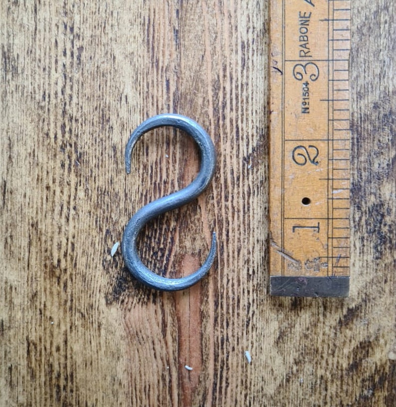 Black Or Antique Iron 'S' Shape Hand Forged Utensil Hooks | Black Kitchen Utensil Hook | Antique Iron S Hook