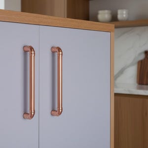 Tirador de armario de cobre de estilo industrial hecho a mano de 15 mm de diámetro: Herrajes para cocina y armarios