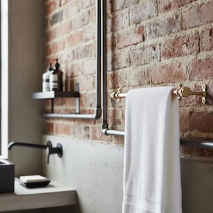 手作りの銅と真鍮のタオルレール - ヨークシャー製