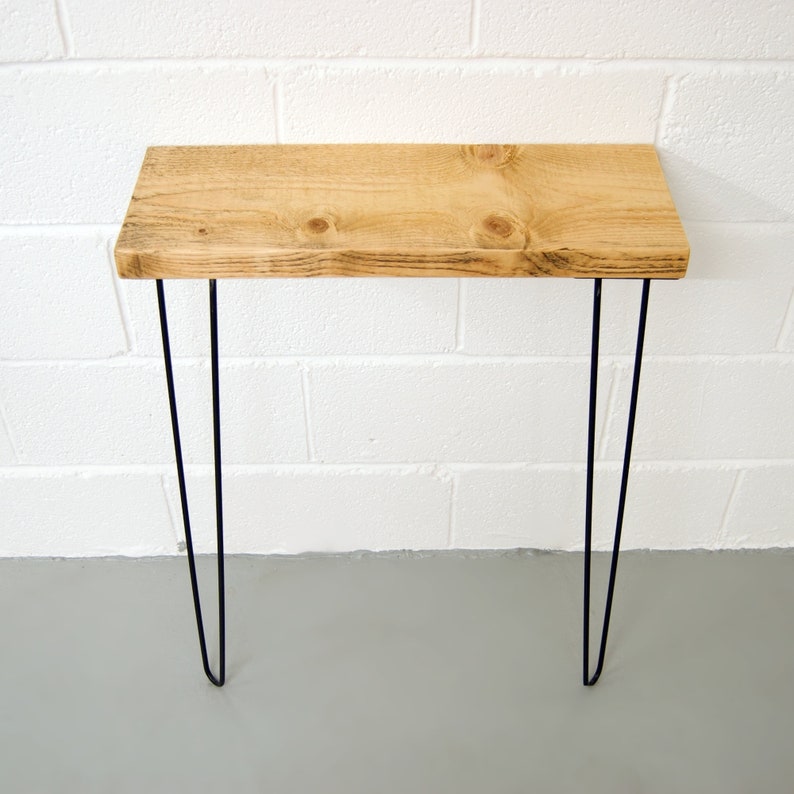 Narrow Console Table With Hairpin Legs Wooden Rustic Hallway Etsy UK