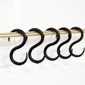 Black Or Antique Iron 'S' Shape Hand Forged Utensil Hooks | Black Kitchen Utensil Hook | Antique Iron S Hook