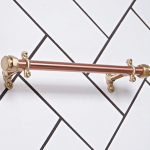 Copper And Brass Towel Rail | Copper And Brass Kitchen Utensil Rail