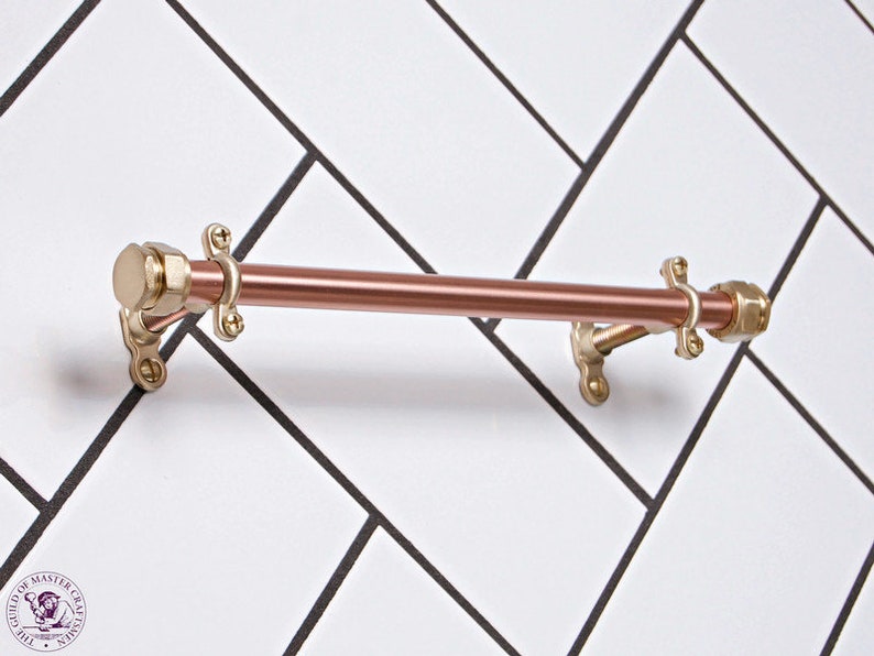 Copper and Brass Towel Rail Copper and Brass Kitchen Utensil Etsy