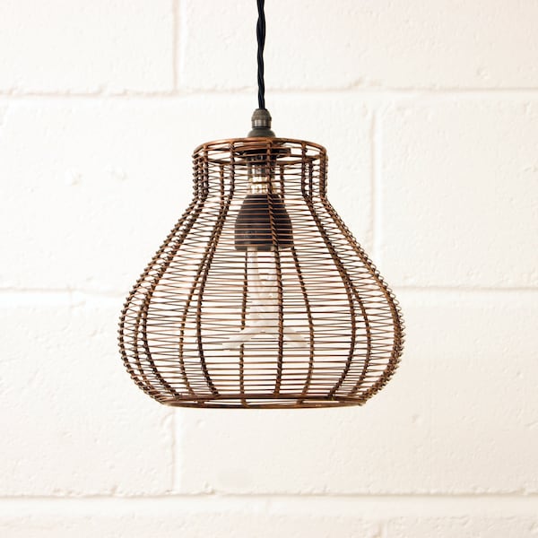 Bell Cage Retro Pendant Hanging Light Shade | Bird Cage Light Shade | Metal Wire Light Shade