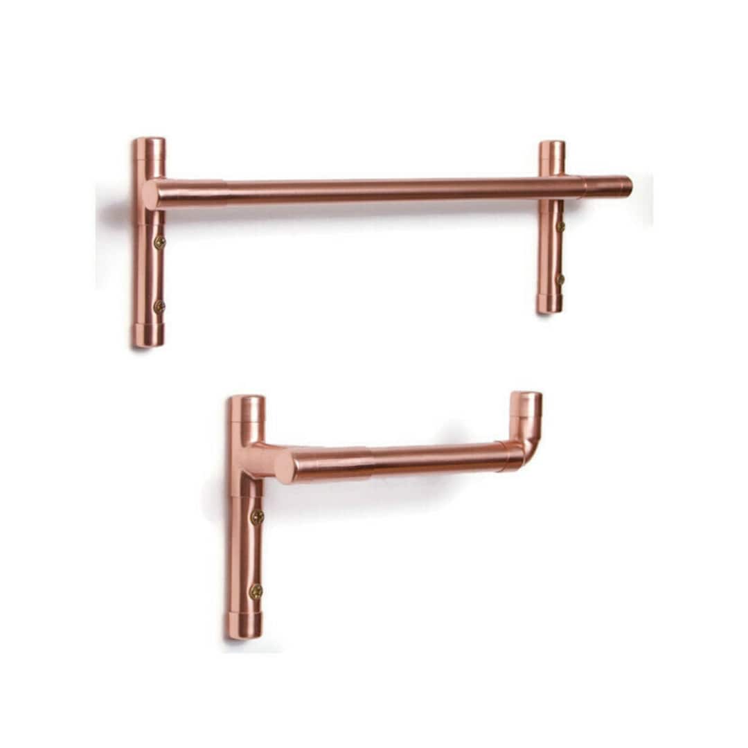 Copper Toilet Roll Holder & Towel Rail Set Etsy