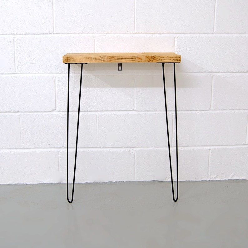Narrow Console Table With Hairpin Legs Wooden Rustic Hallway Etsy