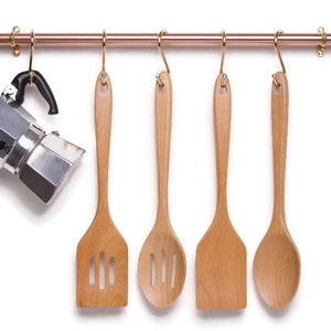 Copper And Brass Pot And Pan Rail | Kitchen Storage | Copper Hanging Rail | Pot And Pan Rack | Copper Hanging Rail | Copper Kitchen Rail