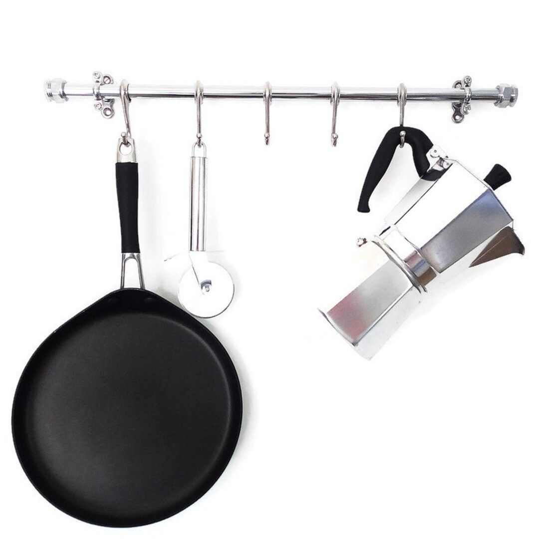 Chrome Kitchen Utensil Rail Industrial Kitchen Storage Rail Pot and Pan