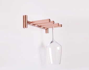 Wall Mounted Wine Glass Rack | Copper Wine Glass Hanger