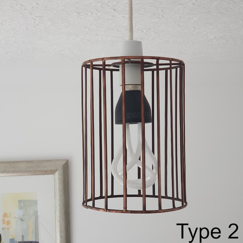 Bell Cage Retro Pendant Hanging Light Shade | Bird Cage Light Shade | Metal Wire Light Shade
