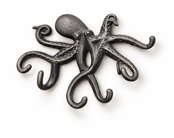 Cast Iron Octopus Wall Hook – Nautical Coat, Bag and Key Holder
