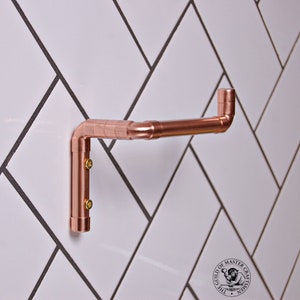 Handmade Copper Toilet Roll Holder: Industrial Bathroom Decor
