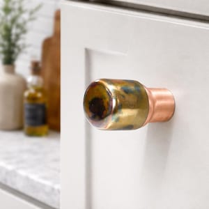 Handgjord antik koppar köksknopp: Färgglad skåpbeslag