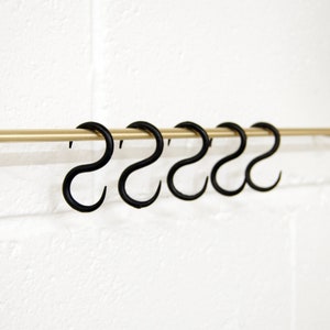 Black Or Antique Iron 'S' Shape Hand Forged Utensil Hooks | Black Kitchen Utensil Hook | Antique Iron S Hook