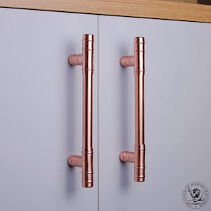 Industrial Chic Copper T Bar Door Handle | Copper Drawer Handle | Copper Door Knobs |