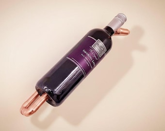 Handgefertigte Wand Wein Flaschenhalter | Kupfer Weinregal Made in Yorkshire