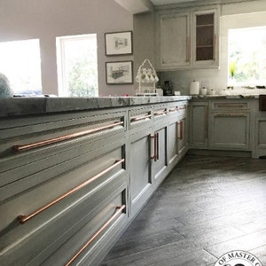 Long Copper Kitchen Door Handles | Kitchen Door Copper Pull Handle