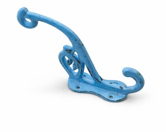 Cast Iron Wall Hook | Distressed Finish | Natural Patina | Rustic Farmhouse Decor