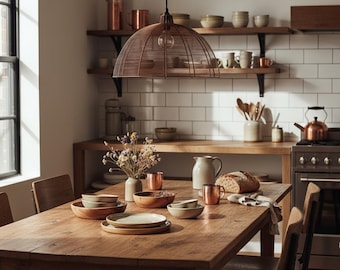 Antique Copper Wire Dome Pendant Light Shade: Hand Spun Metal