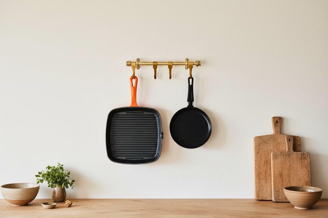 Pan Rails Heavy Duty Brass Pot and Pan Rail: Kitchen Utensil Hanging Rack - Etsy