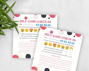Self-Care Check-In Sticky Notes: Stimmungs- & Stress-Tracker
