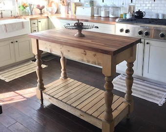 butcher block island etsy