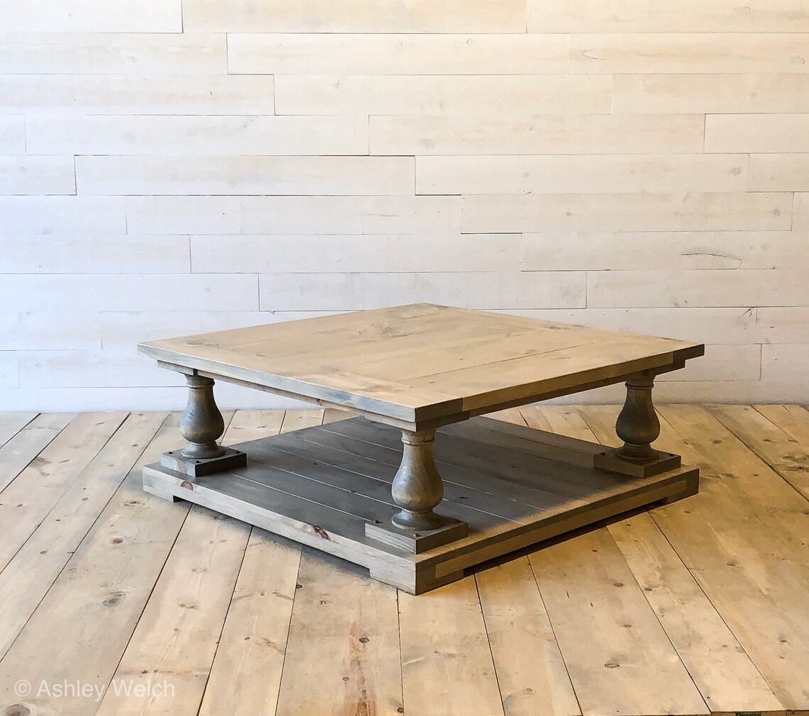 Rustic Farmhouse Cottage Baluster Coffee Table Etsy