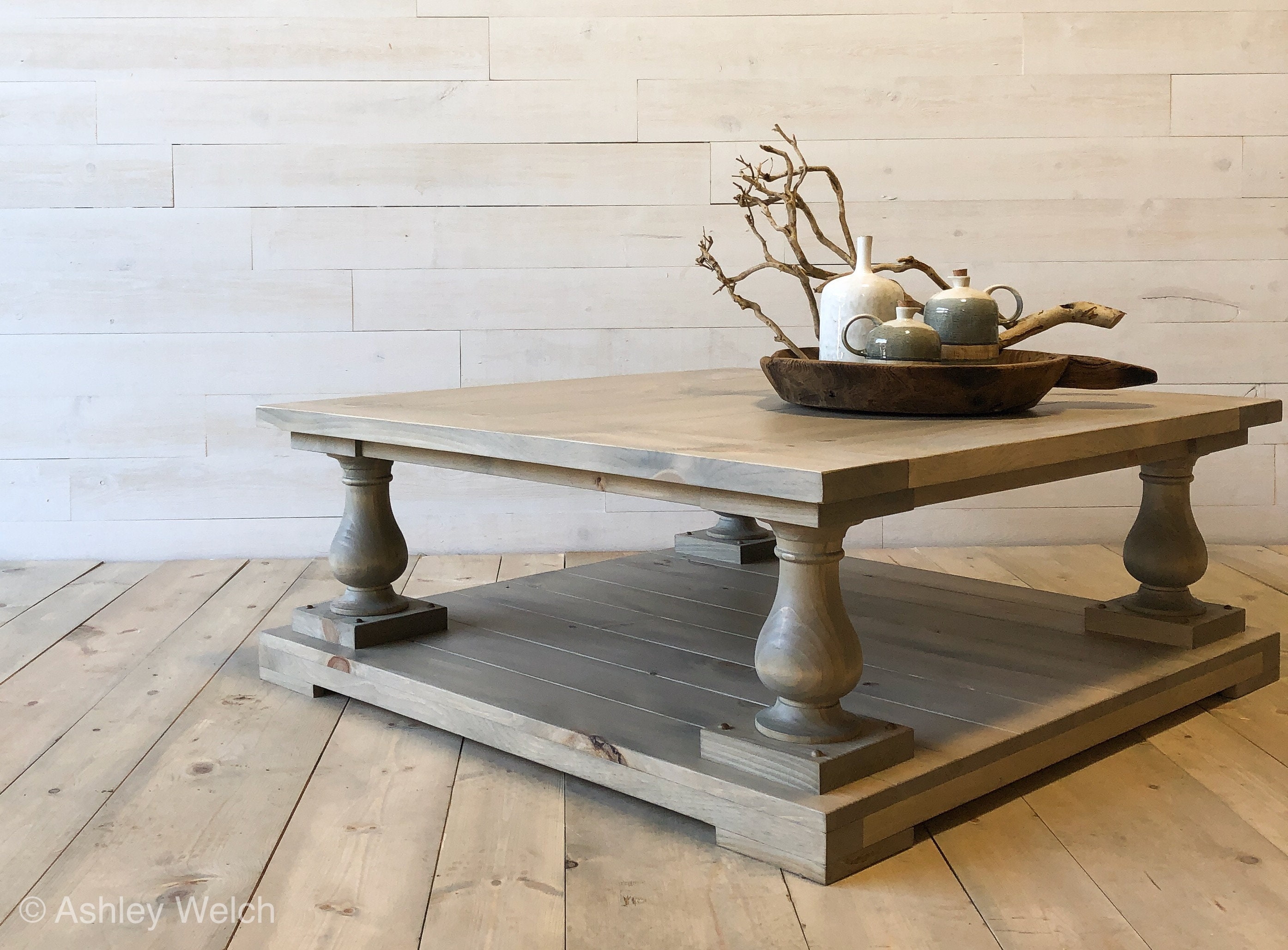 Rustic Farmhouse Cottage Baluster Coffee Table Etsy