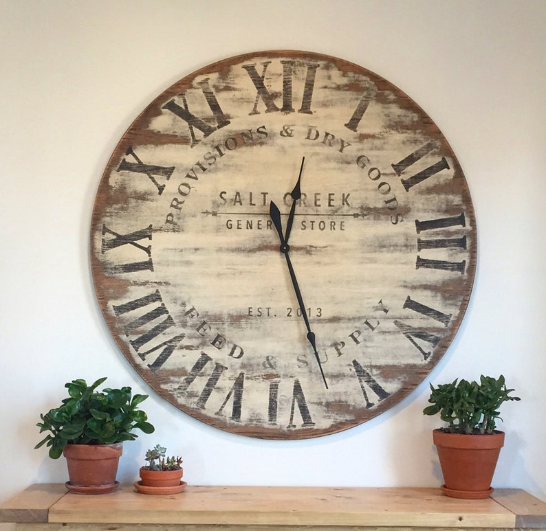 Antiqued General Oversized Wall Clock