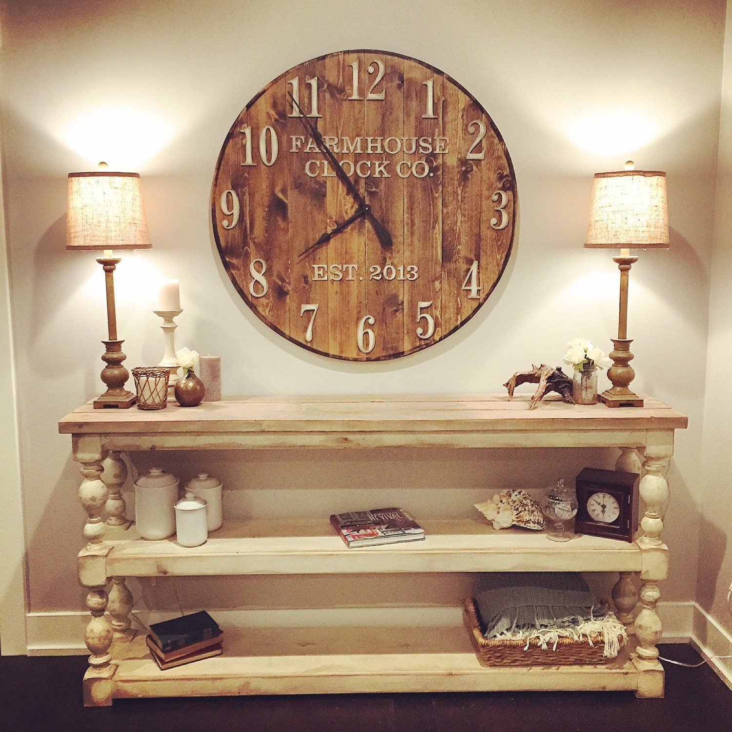 Farmhouse Clock Co Standard Numeral Wooden Wall