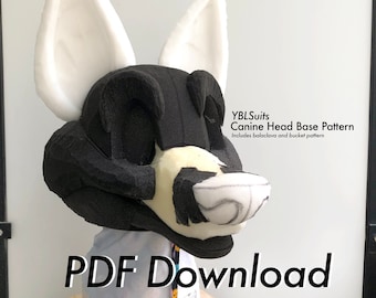 犬用ファースーツヘッドベースパターン [PDFダウンロード]