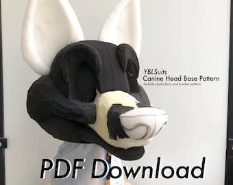 Canine Fursuit Head Base Pattern [PDF Download]