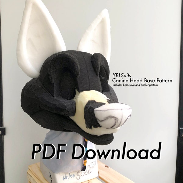 Canine Fursuit Head Base Pattern [PDF Download]