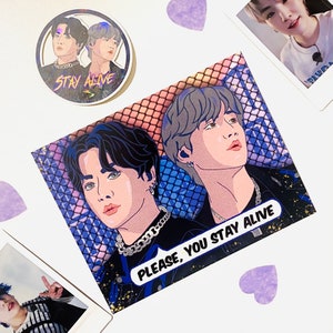 BTS Jungkook Suga Stay Alive Print and Sticker