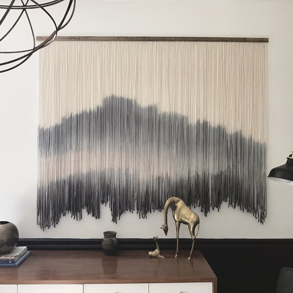 CUSTOM LARGE Wool Dip Dyed Wall Hanging || Fiber Wall Hanging || Boho Handmade Tapestry